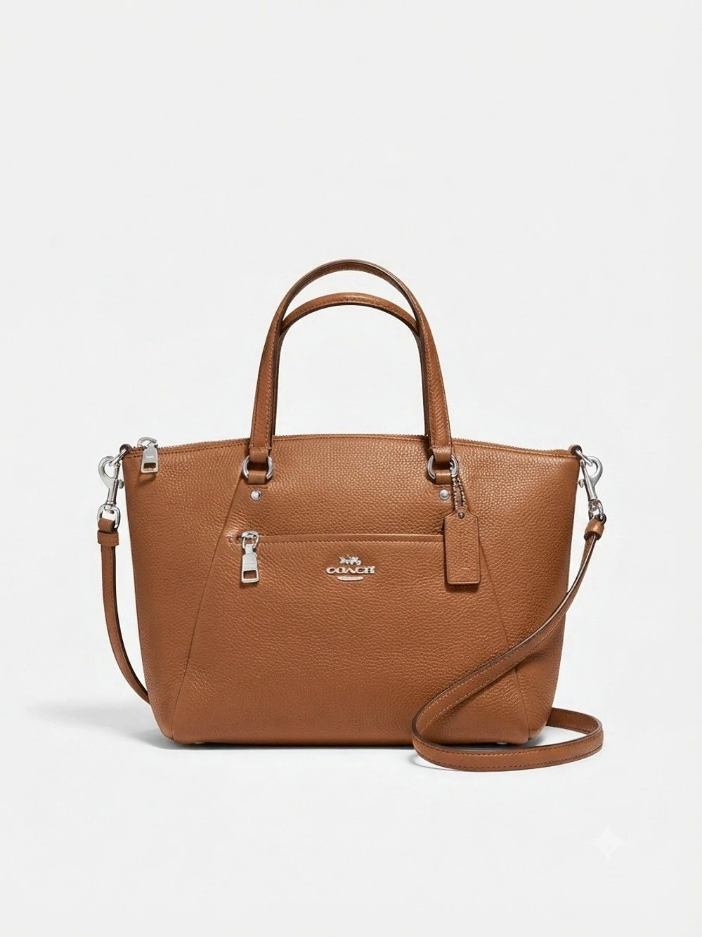 Coach Chelsea Pebbled Leather Satchel Brown